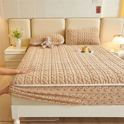 MAT Solid Colour Quilted Ultrasonic 100% Waterproof Mattress Cover For Double Bed Fitted Mattress Protector Anti Sleep Bed Sheet (Dark Skin))